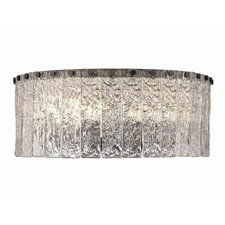 Z-Lite Glacier Flush Mount, 8-Light, 20.75 In.W x 8 In.H, Matte Black/Clear 1943F20-MB